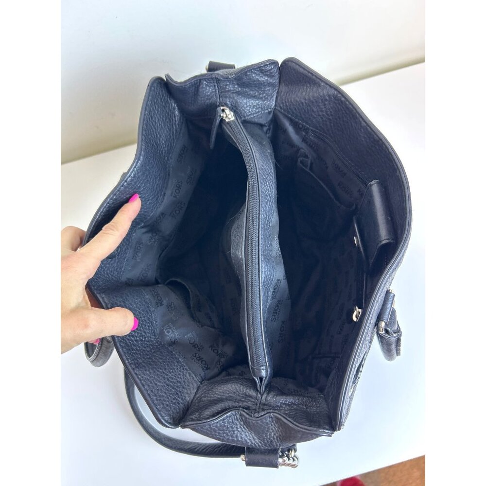 Michael Kors Black Leather Satchel with Chain Strap - Picture 8 of 13